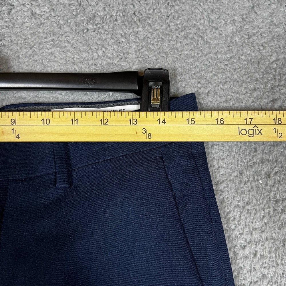 Haggar Dress Pants Mens 30x30 Straight Fit Blue Comfort Flex Business Office NEW - Picture 5 of 11